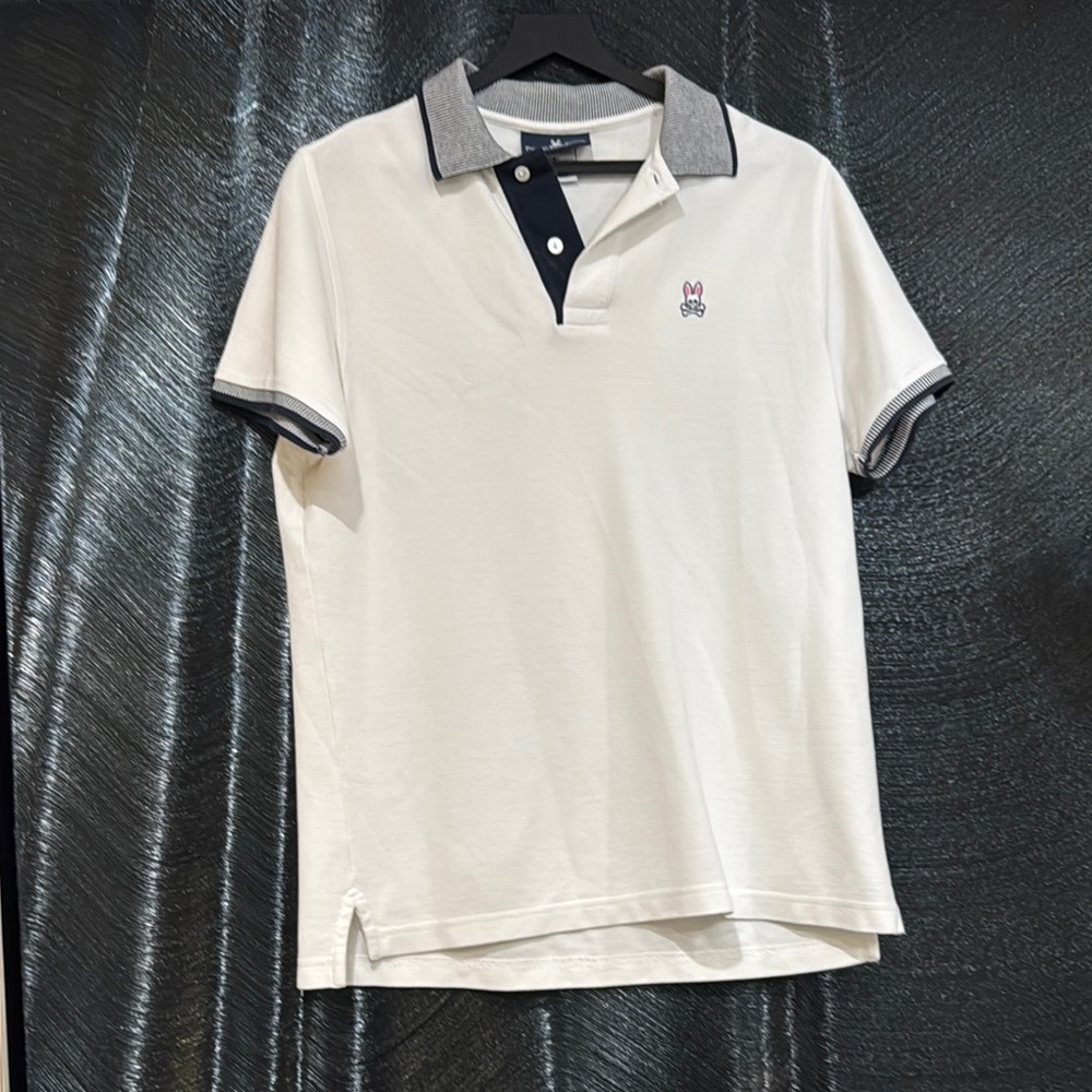 Psycho Bunny White and Black Polo Shirt Classic Design